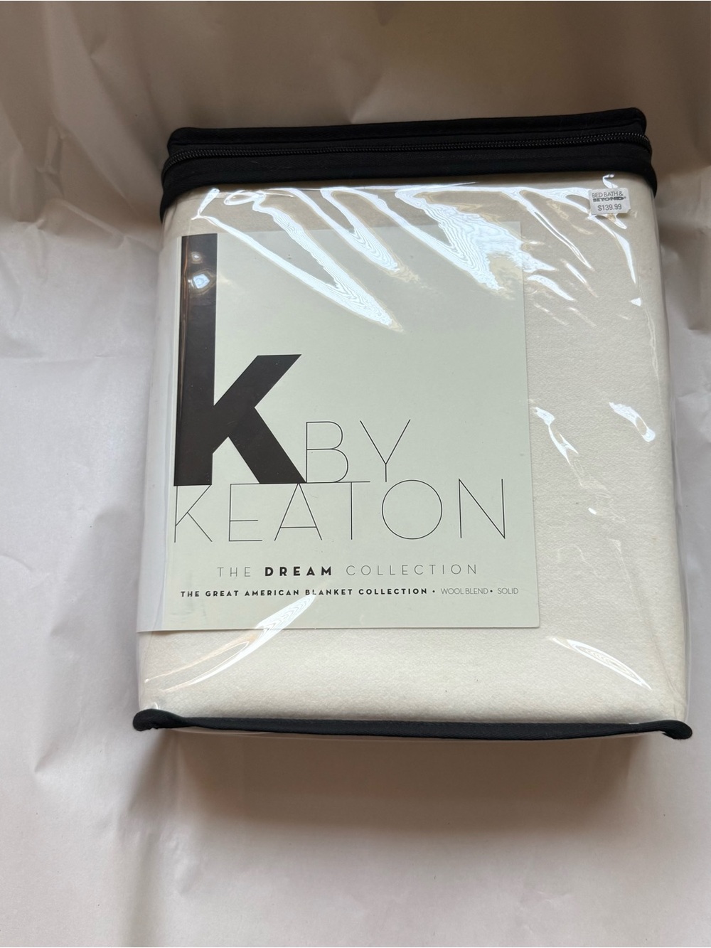 Cream Throw Blanket - K by Keaton Diane Keaton The Dream Collection wool blend